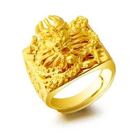 dragon ring yellow gold filled classic mens ring band domineering jewelry