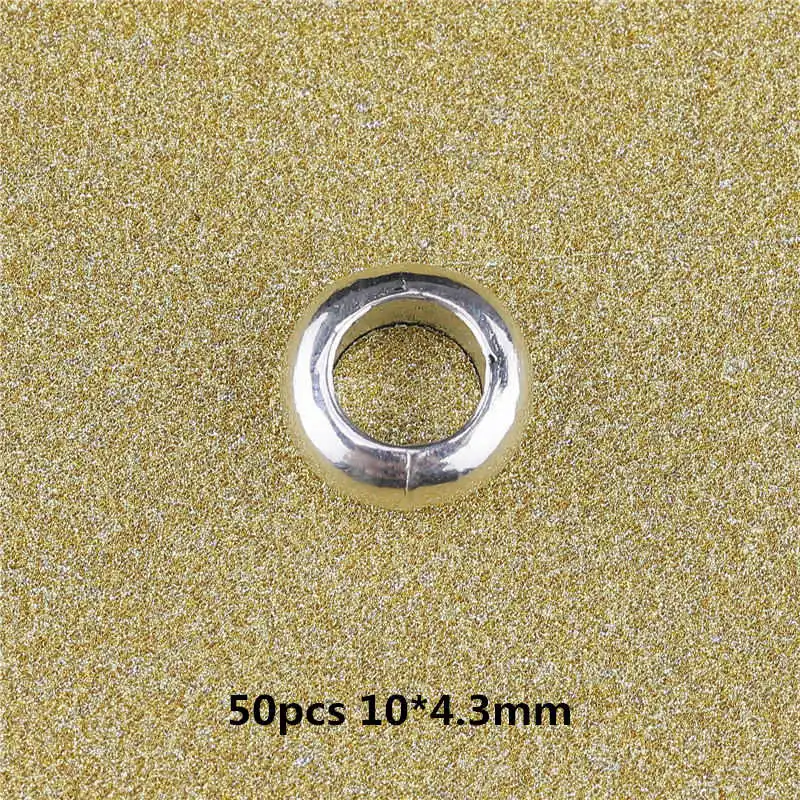 50pcs Alloy Spacer Beads Jewelry Making For Charms Bracelet Necklace Needlework DIY Handmade Crafts Finding Beadwork Accessories | Украшения