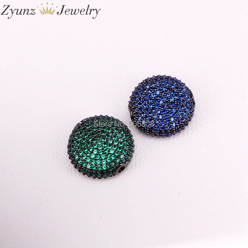 5 шт. ZYZ324-9875 CZ микро проложить плоские круглые бусины, CZ бусины для браслета/ожерелья, кубические циркониевые бусины