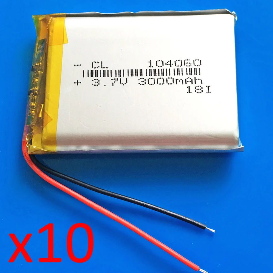 10 шт. 7 в 3000 мАч литий-полимерная аккумуляторная батарея для GPS DVD power bank Tablet PC PAD PDA