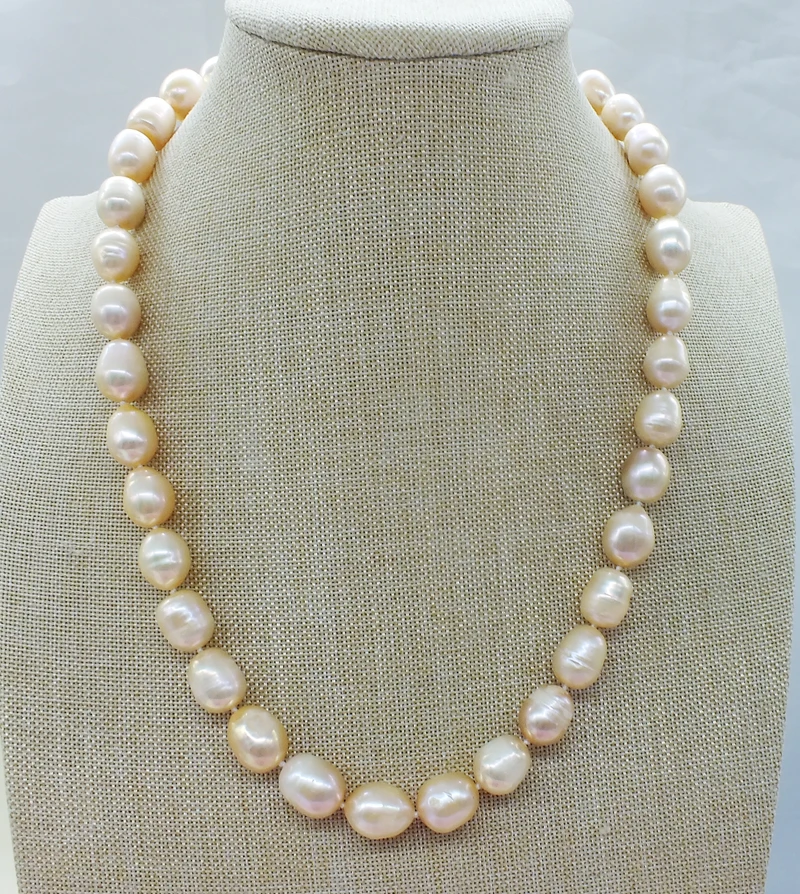 11 12 мм жемчужное ожерелье в стиле барокко с настоящей морской водой 50 см (есть