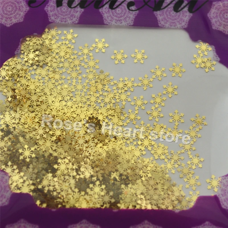 

2018 1000PCS golden snowflakes metal nail foil decals 3d nails decorations Accessories Nail Styling Tools nail sequin #08
