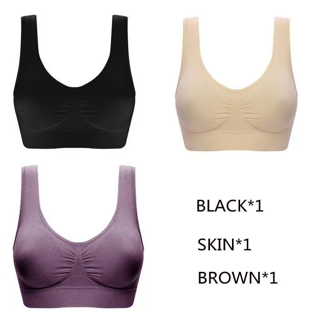 B7 Jerrinut 3 шт. сексуальные бюстгальтеры для женщин отжимать Bralette плюс размер бюстгальтер спортивный сон активный бесшовный бюстгальтер хлопок удобный 5XL 6XL BH - Цвет: B7