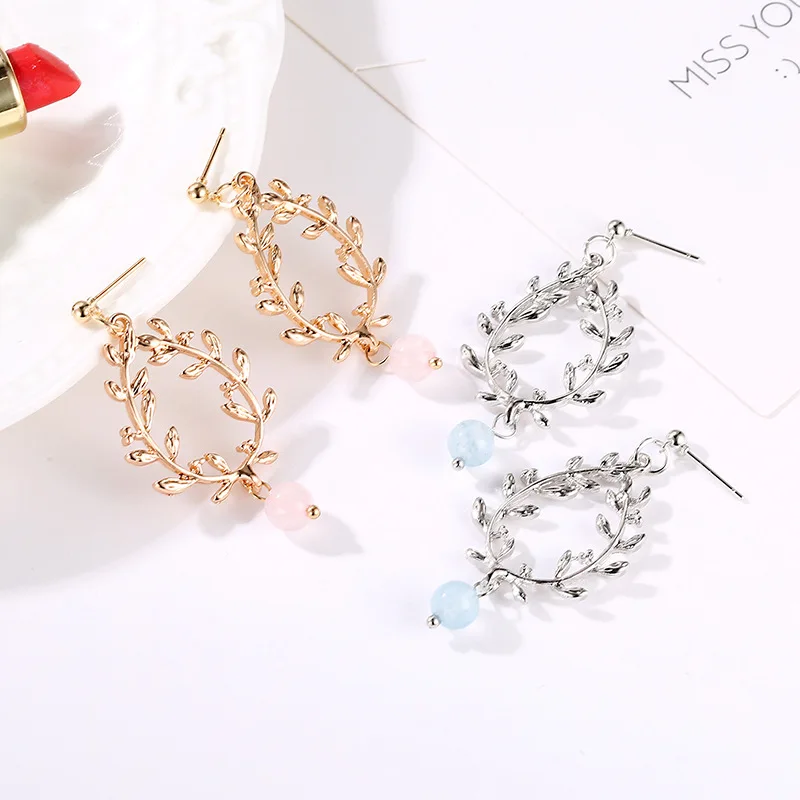 Doreen Box модные серьги-гвоздики KC Золотой Серебряный Пшеница геометрический полый