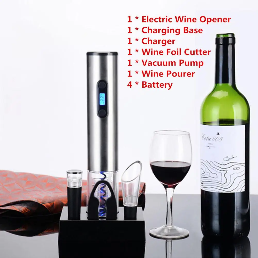 Hot Electric Wine Opener Automatic Bottle Corkscrew with Charging Base for Bar Kitchen Supplies | Дом и сад