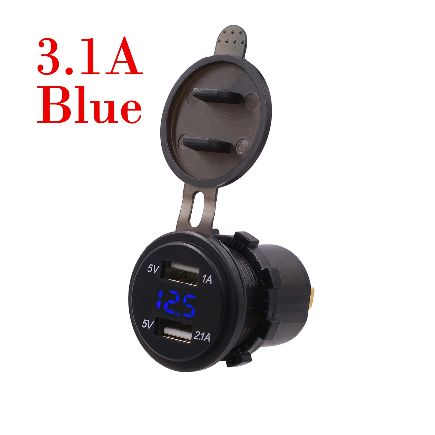 3.1A Blue Новое поступление USB Автомобильное зарядное устройство 5V 4.2A/3.1A сигаретный светильник er разветвитель гнезда 12 V-24 V 2 порта с led светильник адаптер питания - Название цвета: 3.1A Blue