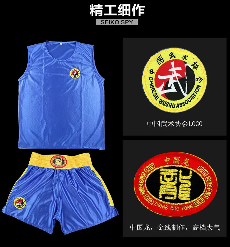 Санда наборы Kongfu костюм для ушу Муай Тай боксео одежда для MMA тхэквондо Бокс одежда наборы шорты+ Джерси боевые искусства для детей и взрослых