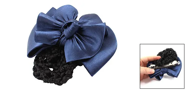 Женщина Аксессуары Королевский Синий Бантом Деталь Snood Чистая Французский Зажим