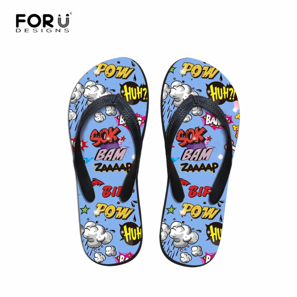 FORUDESIGNS/женские летние модные Вьетнамки с надписями пляжные шлепанцы на плоской