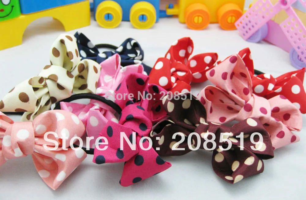 

HJ0078 Elastic Hair ribbons Big Dots headwear mix 10pcs randomly Fashion jewelry for hair