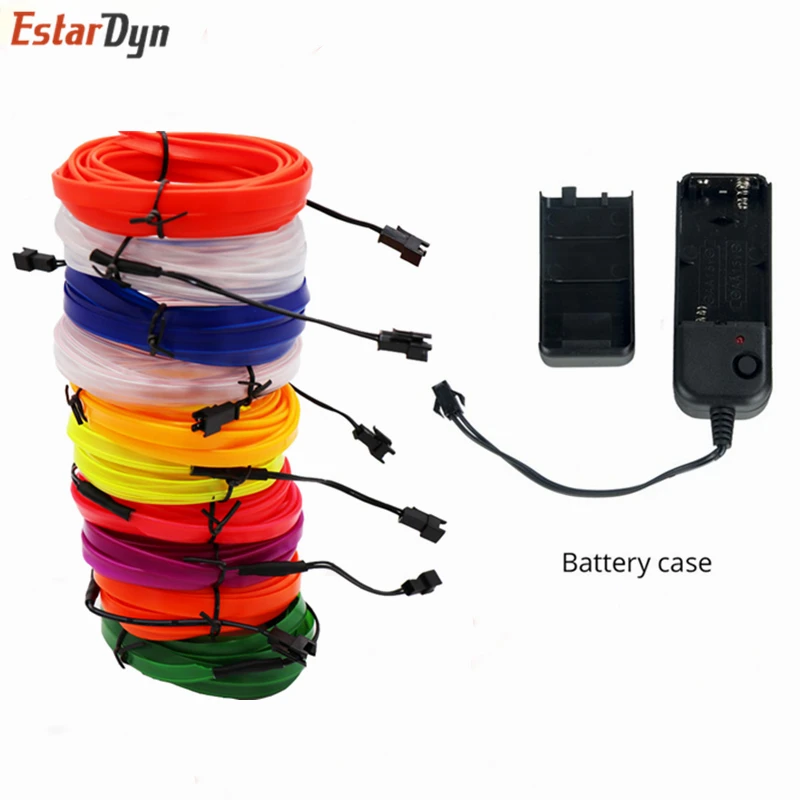 Светодиодная лента неонового цвета гибкая для декора автомобиля трубка 2 3 мм 3/5/12