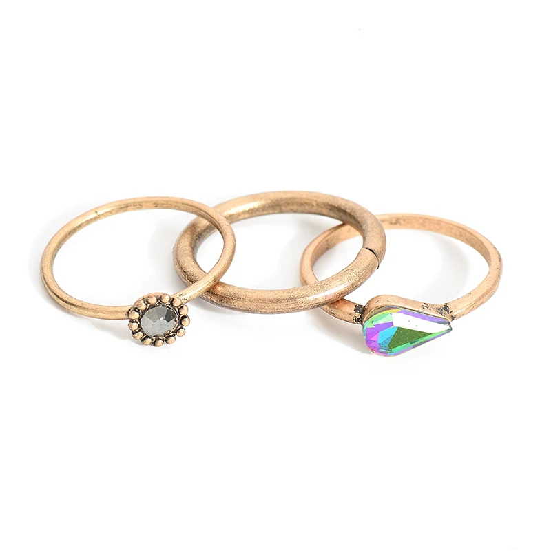 3 шт. винтажные Модные Цветные Стеклянные Бусины набор колец средней длины