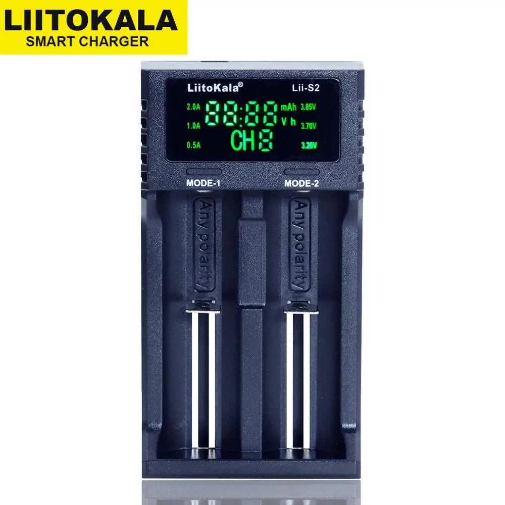 Зарядное устройство Liitokala Lii S2 LCD 3 7 v 18650 18350 18500 16340 20700B 21700 20700 10440 14500 26650 1 2 AA AAA NiMH для