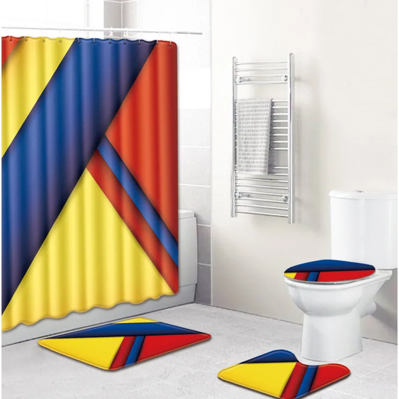 4 шт цветные треугольники Banyo Paspas коврик для ванной комнаты туалет коврик для ванной комплект нескользящий Tapis Salle De Bain Alfombra Bano