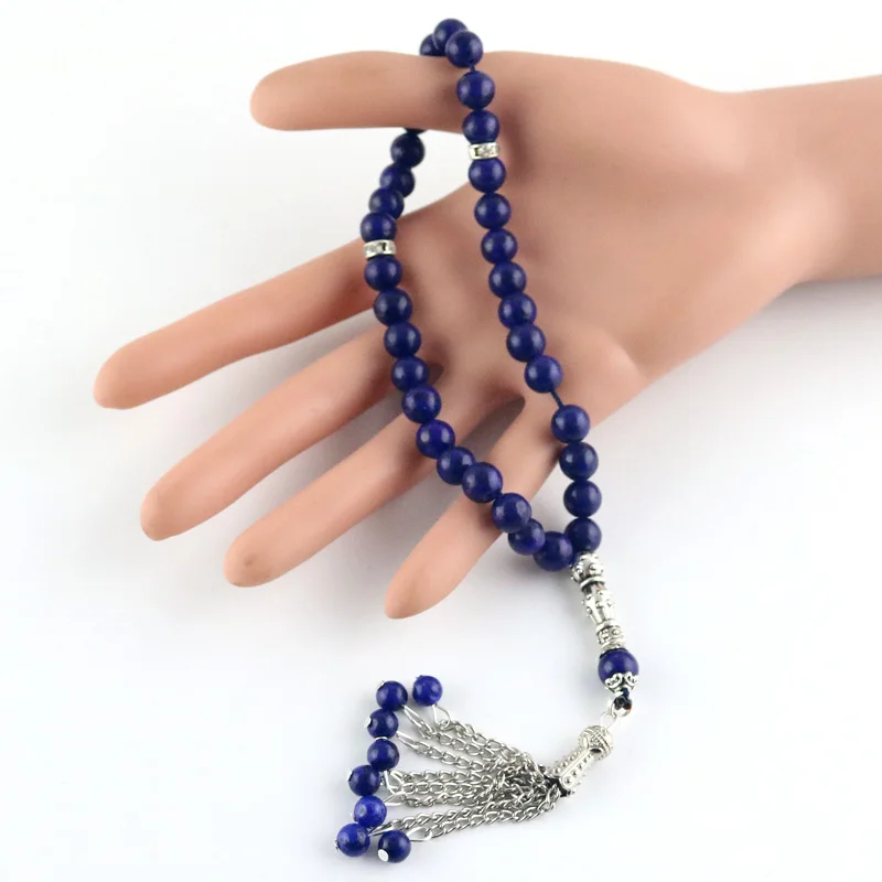 Оригинальные лазуритовые Синие Бусы 33 камни мусульманские четки tasbih ювелирные изделия Четки misbaha подарок