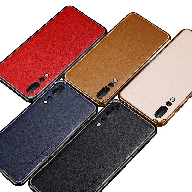 Binbo для Huawei P20 Pro чехол роскошная натуральная кожа + алюминиевая металлическая