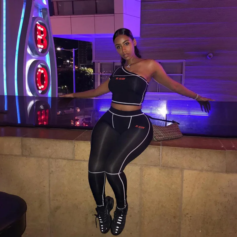 Сексуальный комплект из двух предметов Aprmhisy с открытыми плечами женский черный