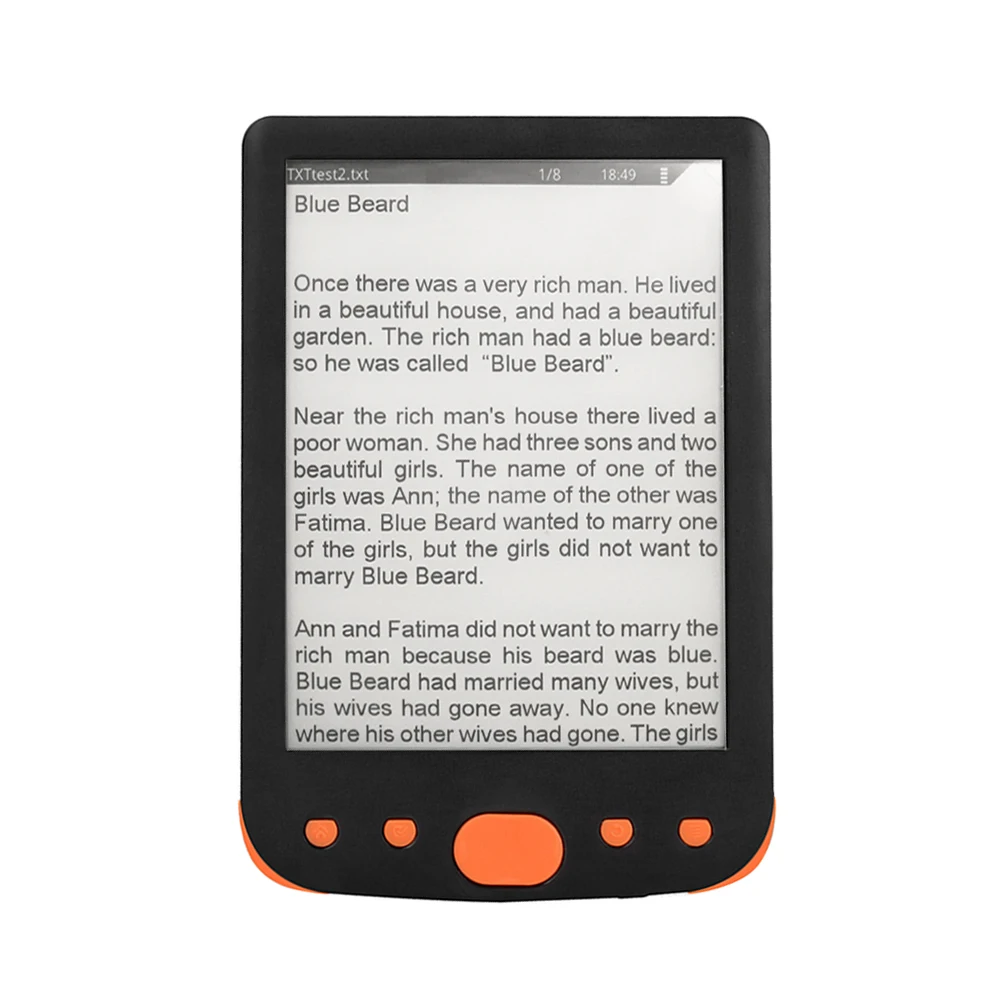 Orange BK-6025 6 дюймов электронная книга e-ink дисплей электронная книга читатель электронная книга читалка Встроенная память 8 ГБ с USB кабелем PU Обложка подарок - Цвет: Orange