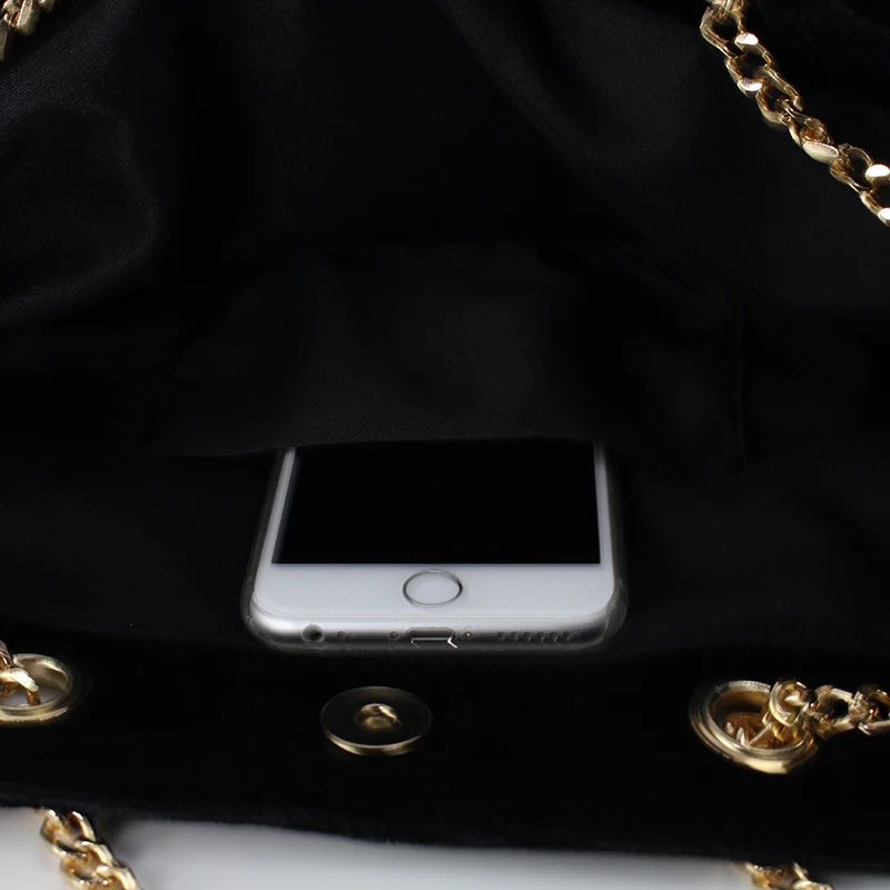 Женские велюровые сумки AUTEUIL Элегантные Осенние на плечо с цветочной цепочкой|chain