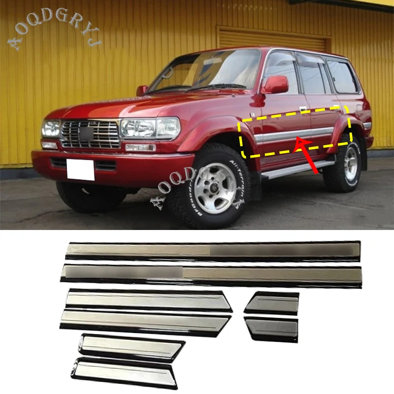 Автомобильный Стайлинг для Toyota Land Cruiser LC80 FJ80 1991-1997 Боковая дверь корпус рельефная Накладка для отделки 6 шт