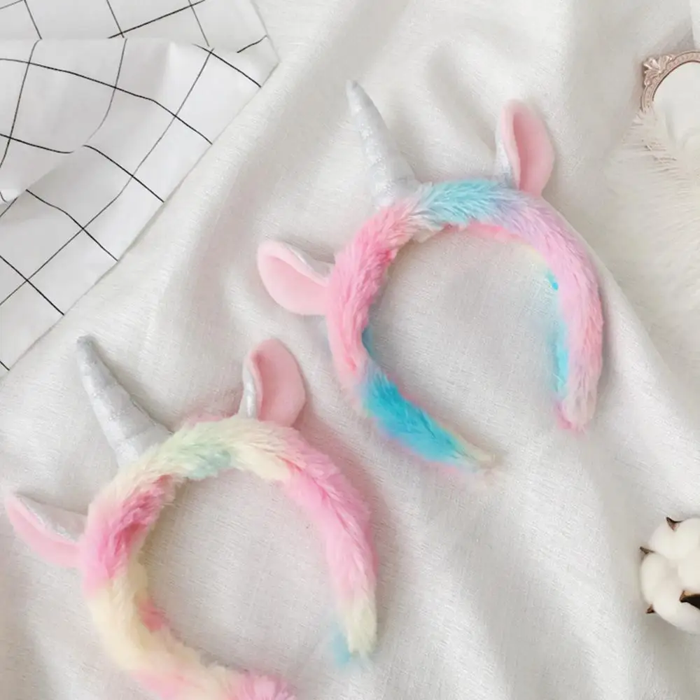 Kawaii Радужный Единорог и грустная маска лягушки повязка на голову плюшевые