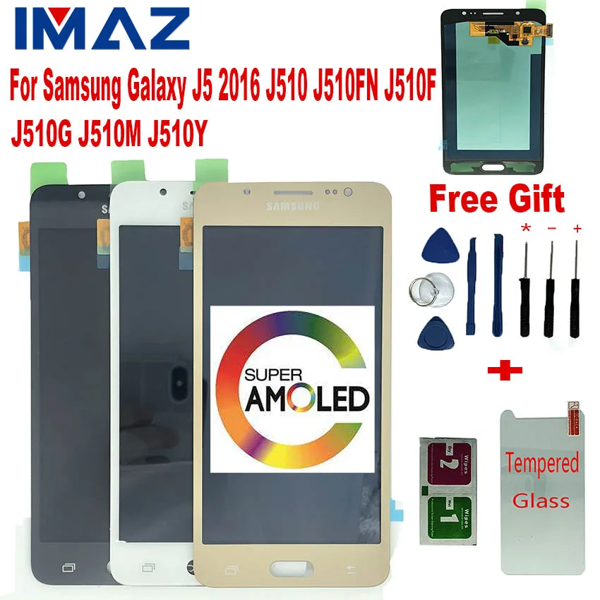 

IMAZ Super AMOLED For Samsung Galaxy J5 2016 J510FN J510F J510G J510M LCD Display Touch Screen Digitizer Assembly For J510 LCD