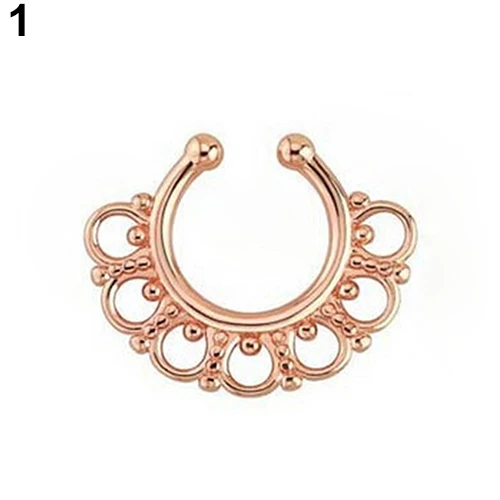 U-образное кольцо для носа без пирсинга ложная перегородка вешалка кликер