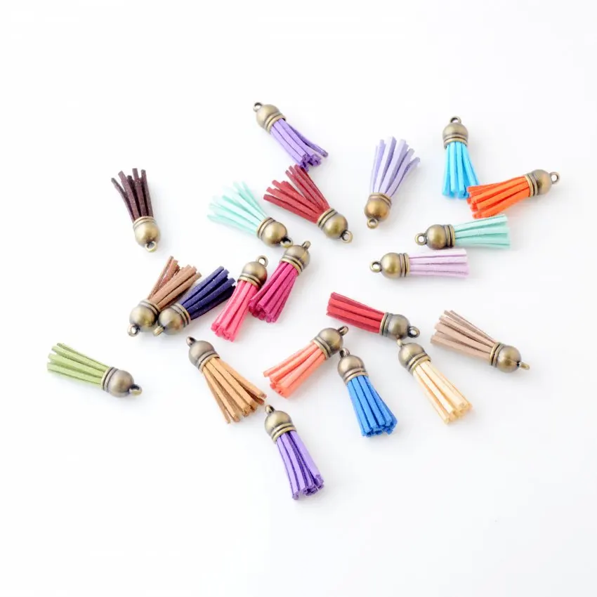 20pcs 3.8cm Tassel Vintage Leather Tassels Fringe for Purl Macrame DIY Jewelry Keychain Cellphone Straps Pendant | Украшения и