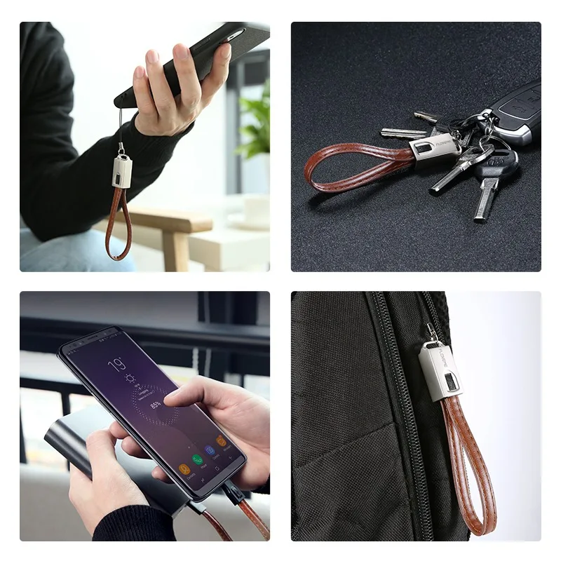 FLOVEME 2A type C USB кабель для samsung S10 S10e Plus type-C USB мини брелок type C кабель для huawei mate 10 20 Pro из искусственной кожи