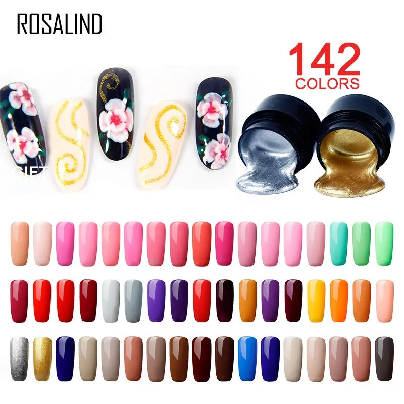 ROSALIND Гель-лак для Живописи Набор для нейл-арта 5 мл гель лак Vernis Полупостоянный верхнее покрытие праймер Маникюр УФ-гель для ногтей