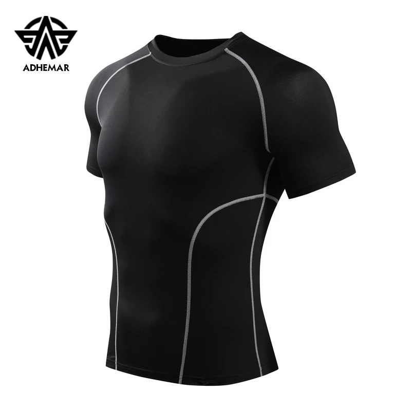 Adhemar быстросохнущая Спортивная футболка для мужчин полиэстер Рашгард ММА с