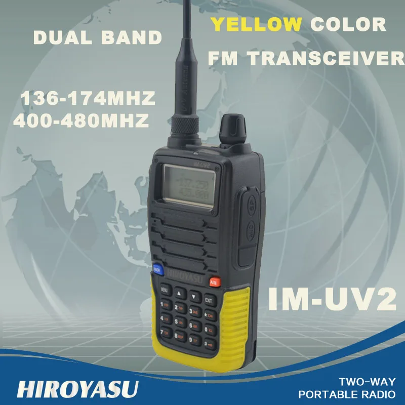HIROYASU желтая Цветовая Φ 136-174 МГц &amp IM-UV2 Двухдиапазонная 5 Вт/3 Вт 128CH FM 65-108