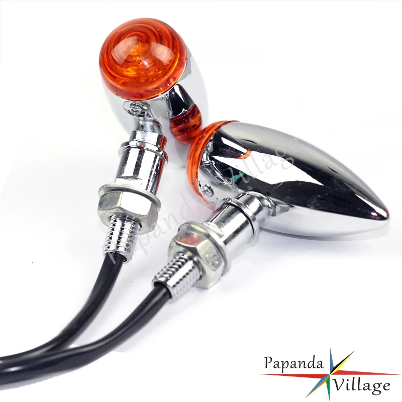 Мотоциклетная пуля Papanda хромированные Сигналы поворота индикатор для Harley Dyna Chopper