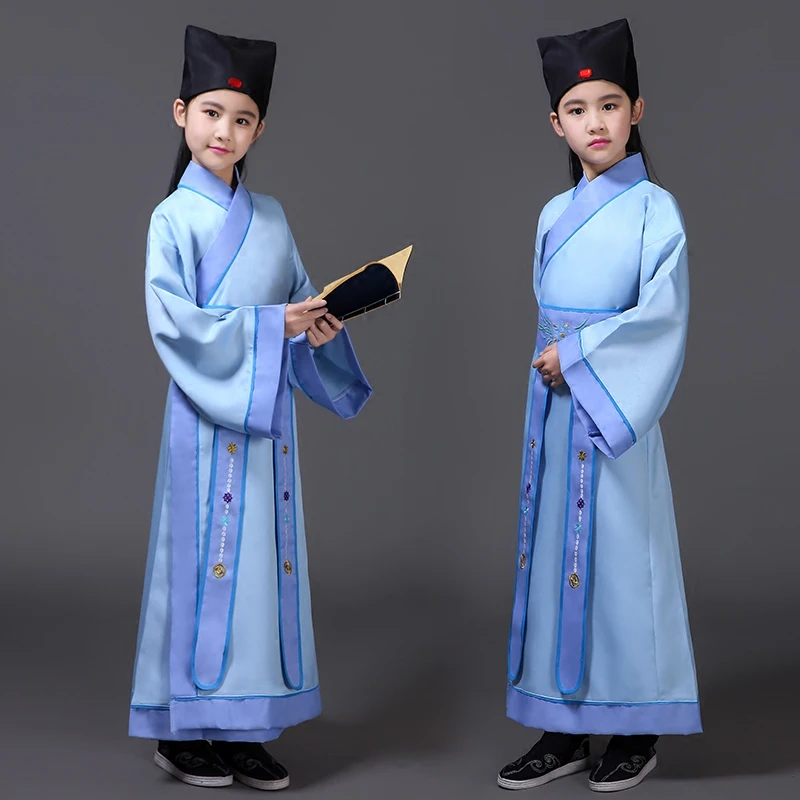 

Hanfu Детские китайские традиционные костюмы для девочек, костюм для китайских танцев, одежда для сцены для мальчиков, костюм для выступлений,...