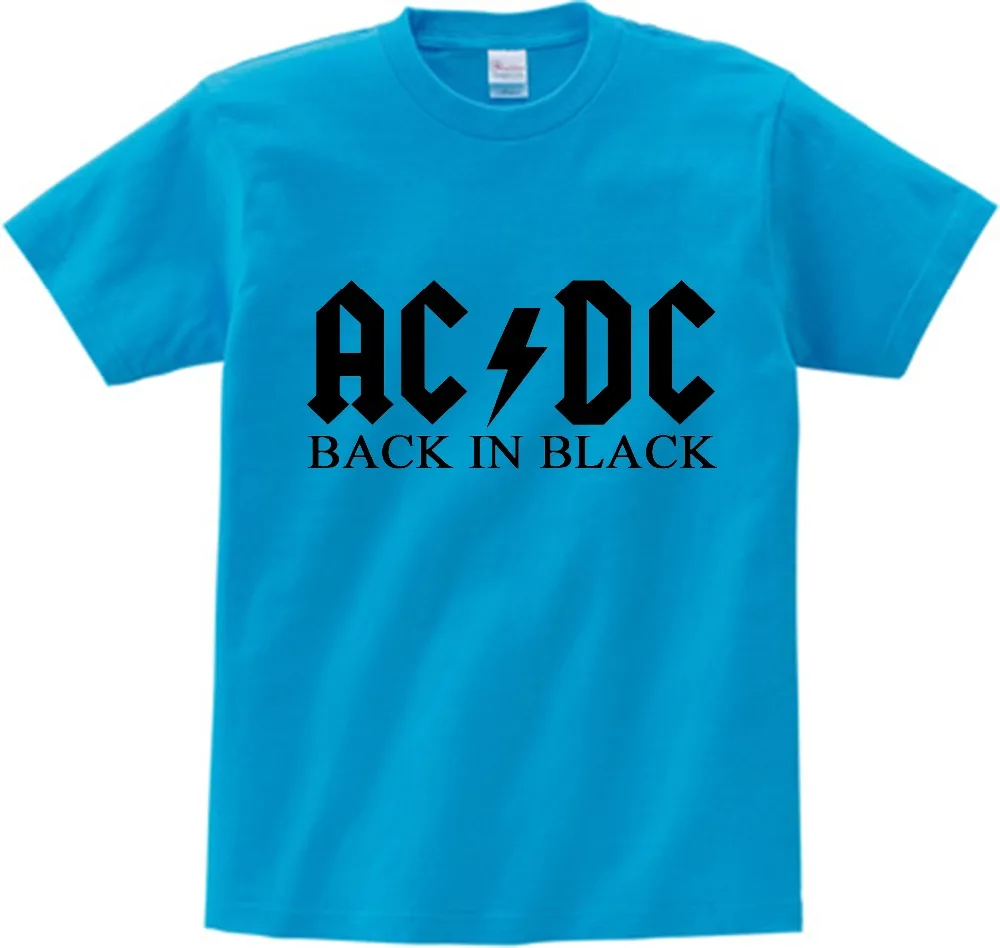 ACDC/детская футболка с принтом надпись-Логотип AC DC Детская Повседневная футболка принт AC/DC для мальчиков и девочек костюм для малышей