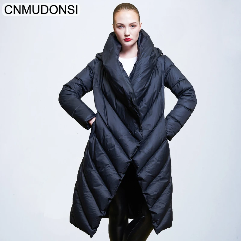 

2020 New women Parkas winter down jacket Europe America hooded warm coats irregular thick cotton long high quality coats female