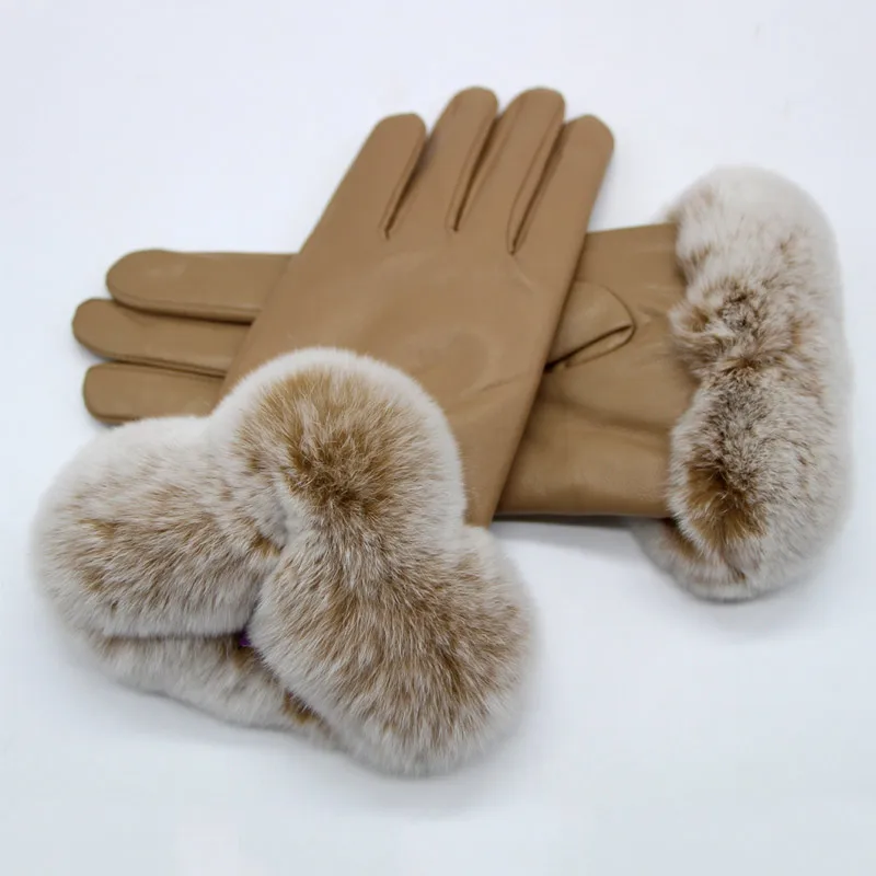 JKP новые женские перчатки с подкладкой из шерсти Модные кожаные овчины модели