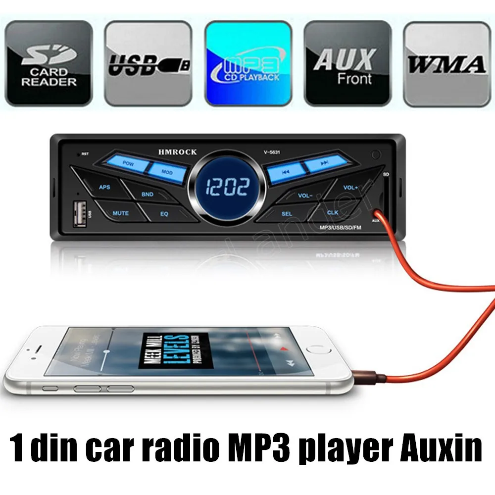 1 Din автомагнитола 12 В mp3-плеер без Bluetooth Авто аудио стерео TF AUX USB Самая низкая цена