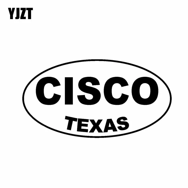 YJZT 14 9 см * 8 CISCO TEXAS овальная Автомобильная Наклейка Виниловая наклейка черная