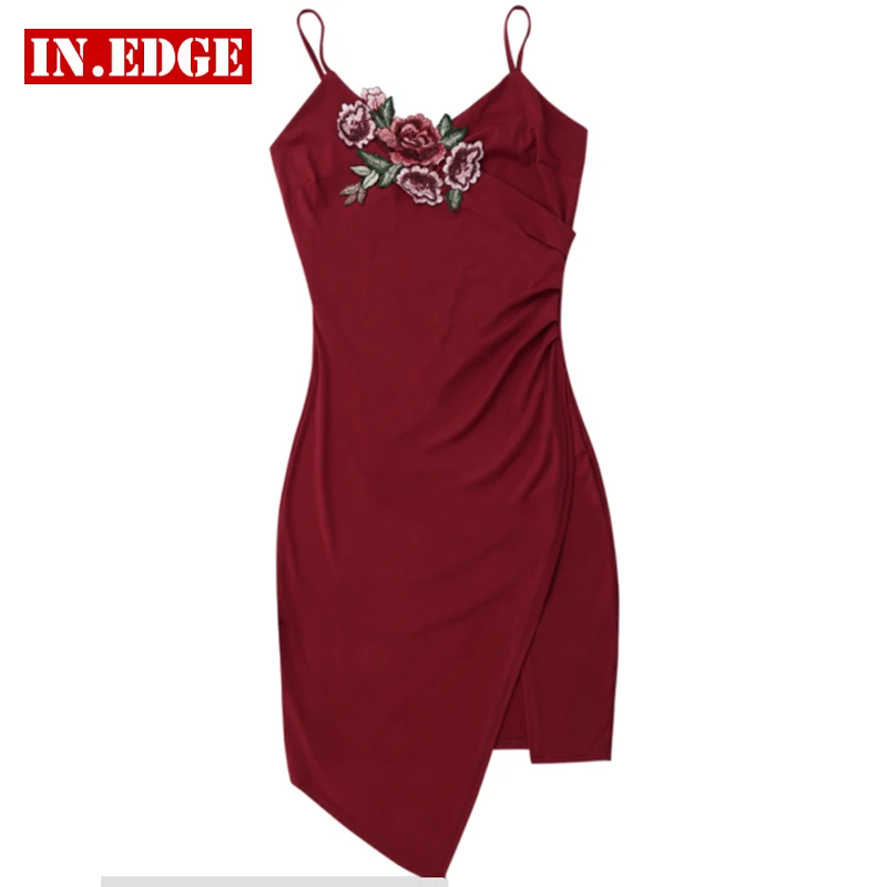 Летние Элегантные пикантные Асимметричный Спагетти ремень платья Bodycon Для
