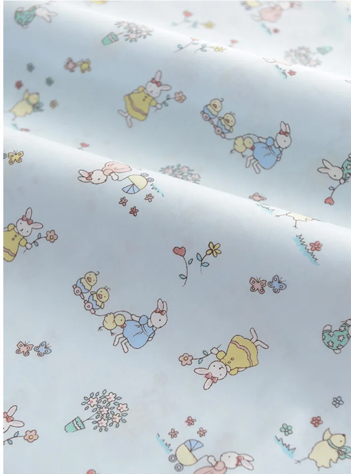 160 см * 50 кролик свежий мультфильм хлопок печать ткань дети постельные