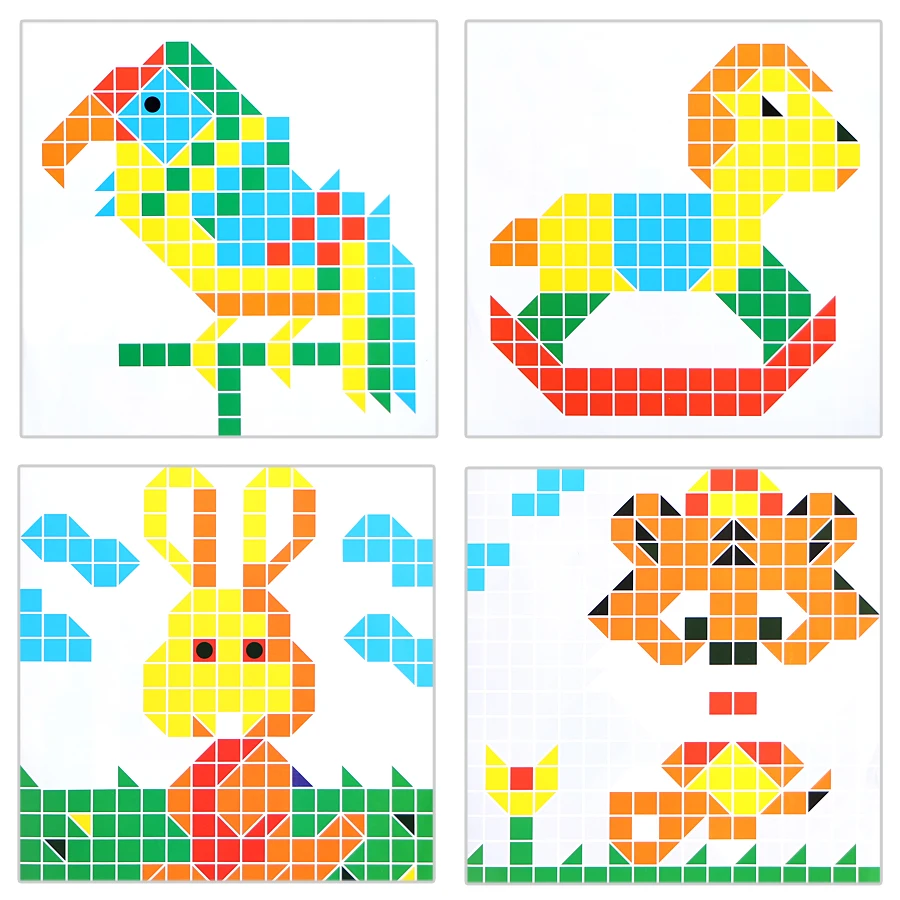 490 шт мозаика 3D головоломка кнопки Искусство Красочные Блоки креативная игрушка