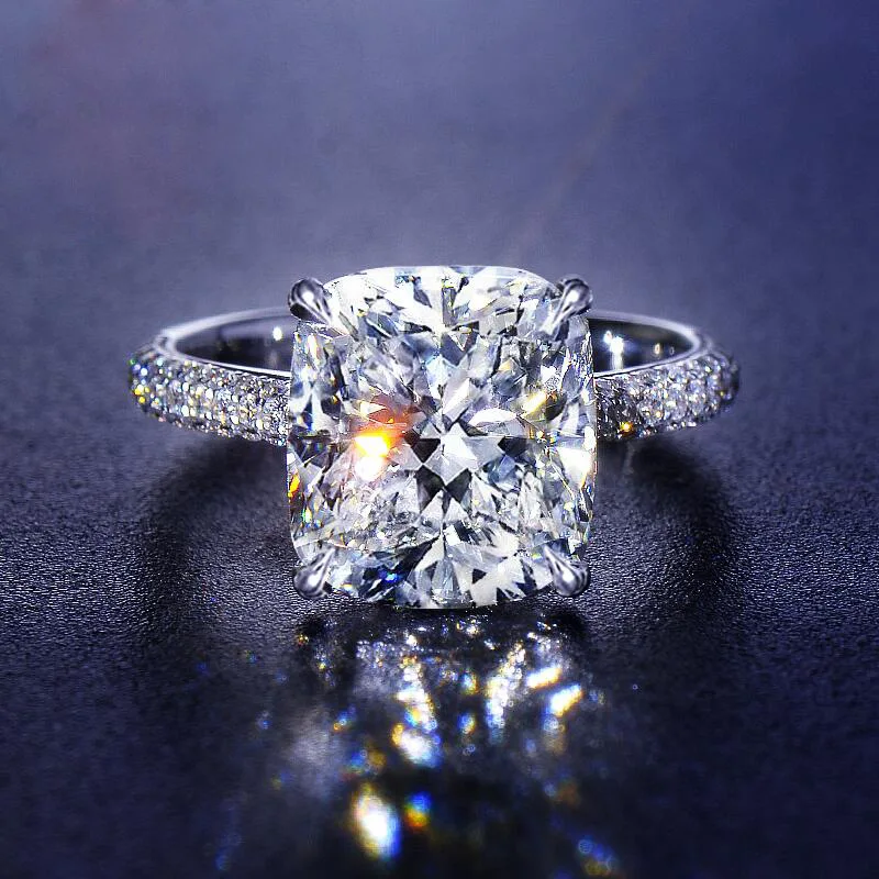 

Big Sale Shiny Square Stone Zircon Wedding Ring For Women Bridal Engagement Promise Band Female Fashion Jewelry