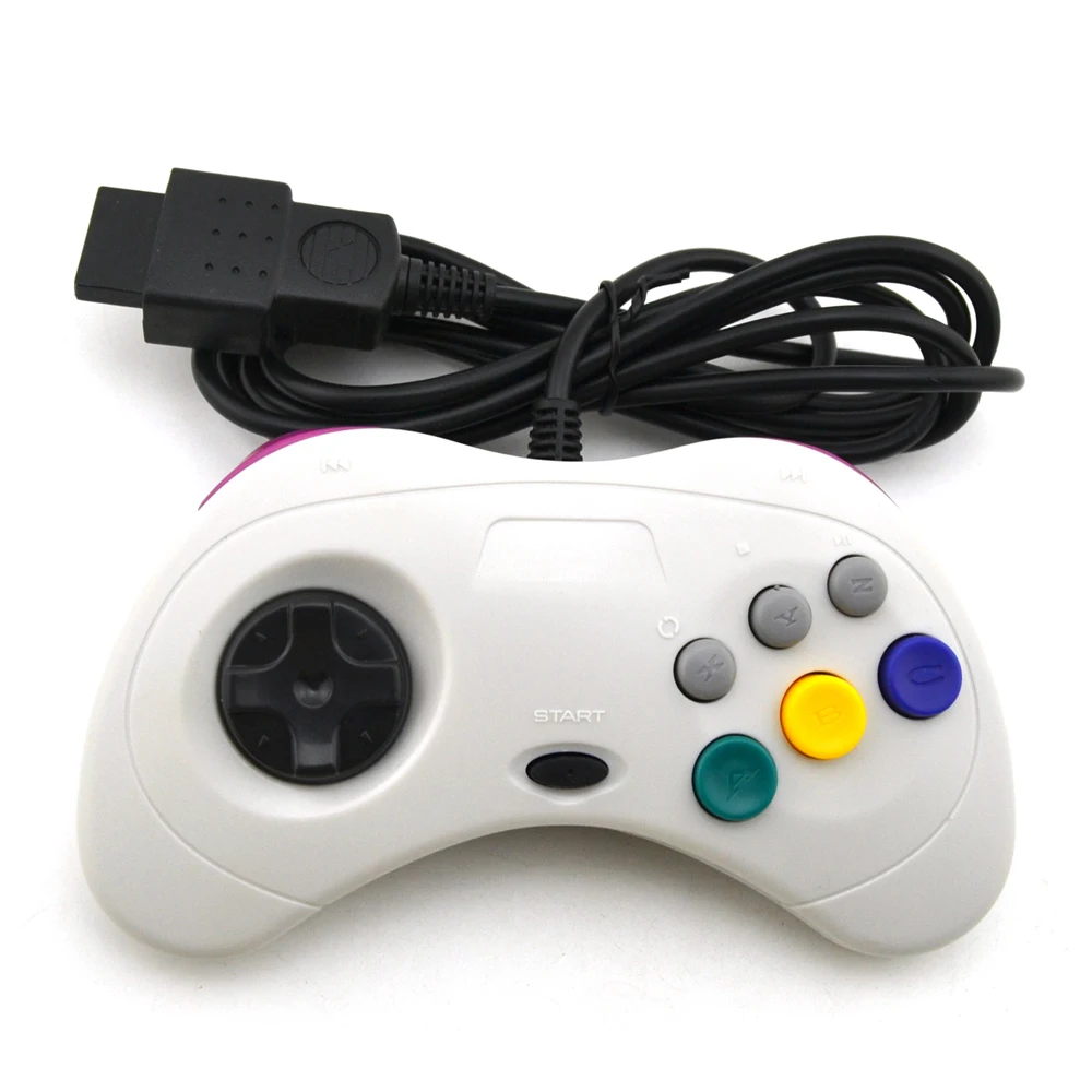 Hot For Sega Saturn controller USB Wired Gamepad Joysticks JoyPad for PC MAC Black White | Электроника