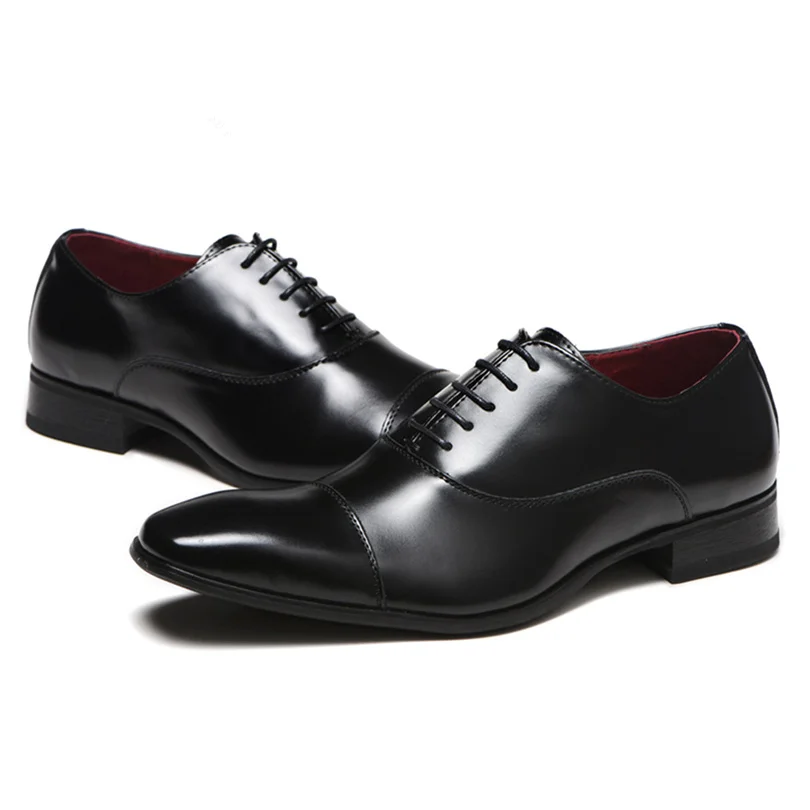 Мужские модельные туфли из искусственной кожи деловые оксфорды на шнуровке