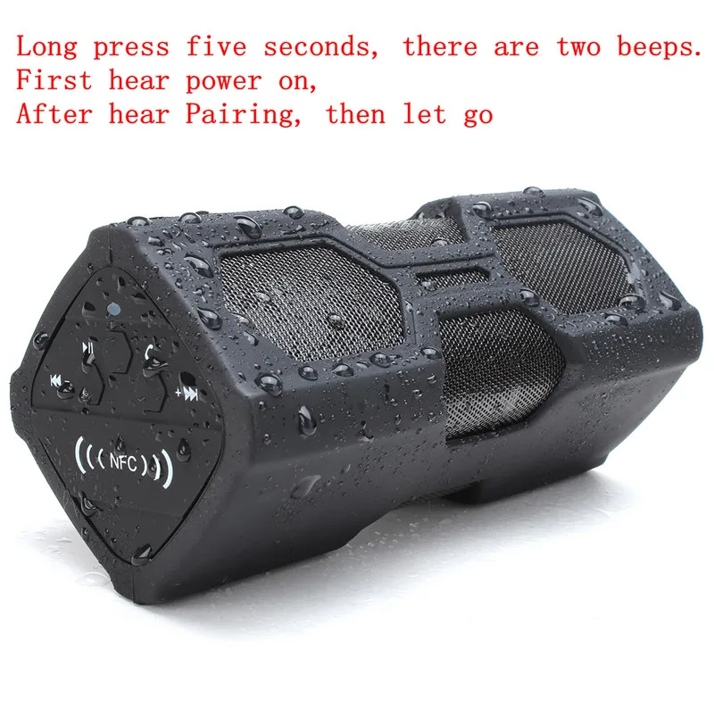 LEORY PT-390A водонепроницаемый беспроводной bluetooth динамик NFC TF sd-карта Поддержка Встроенный аккумулятор внешний аккумулятор портативный стерео динамик s
