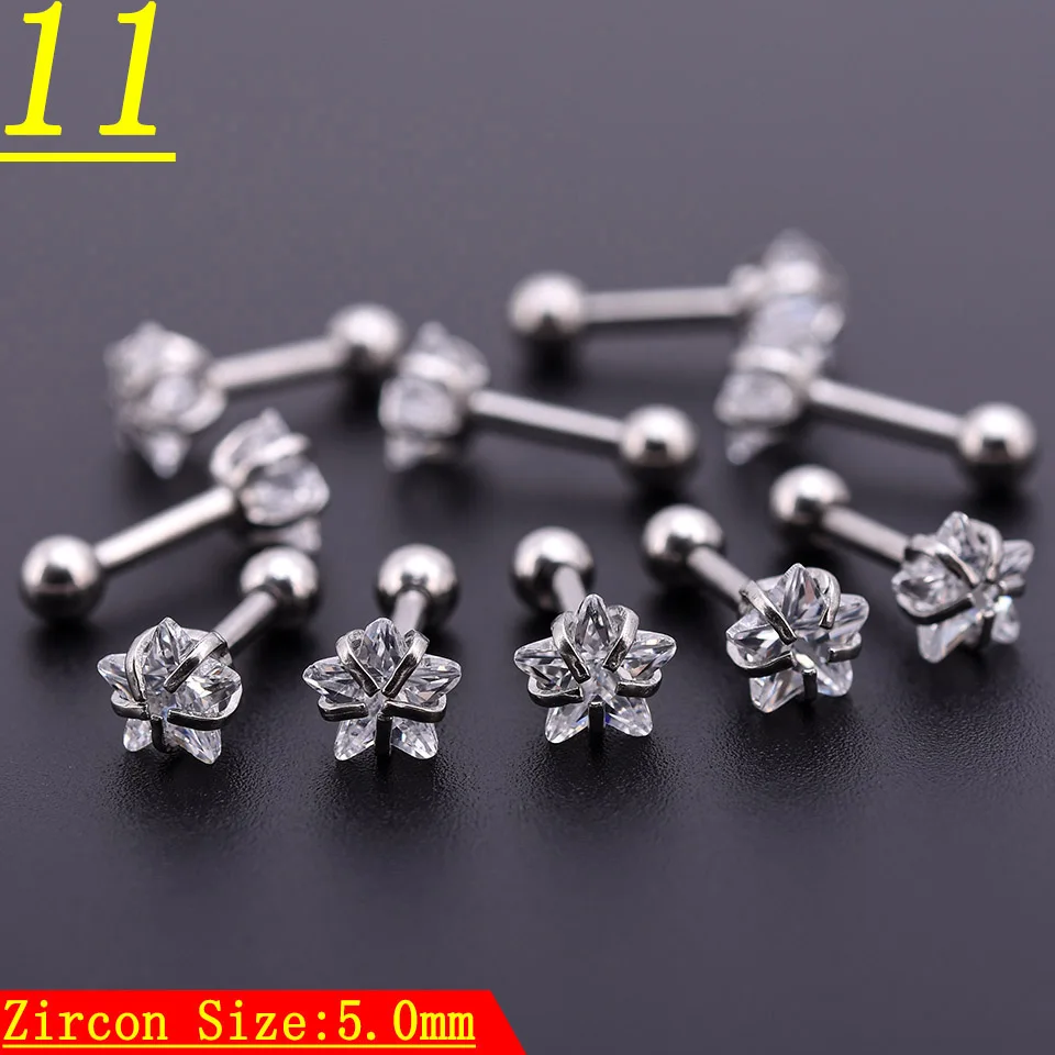 20 шт. серебряные циркониевые круглые серьги гвоздики для пирсинга|body piercing