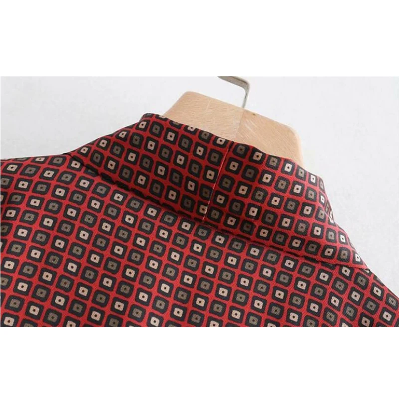 Женская рубашка в клетку с геометрическим принтом женская блузка длинными