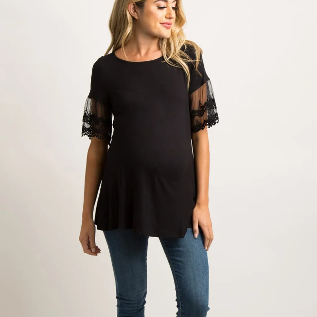 Женские кружевные сетчатые Топы с коротким рукавом одежда для грудного