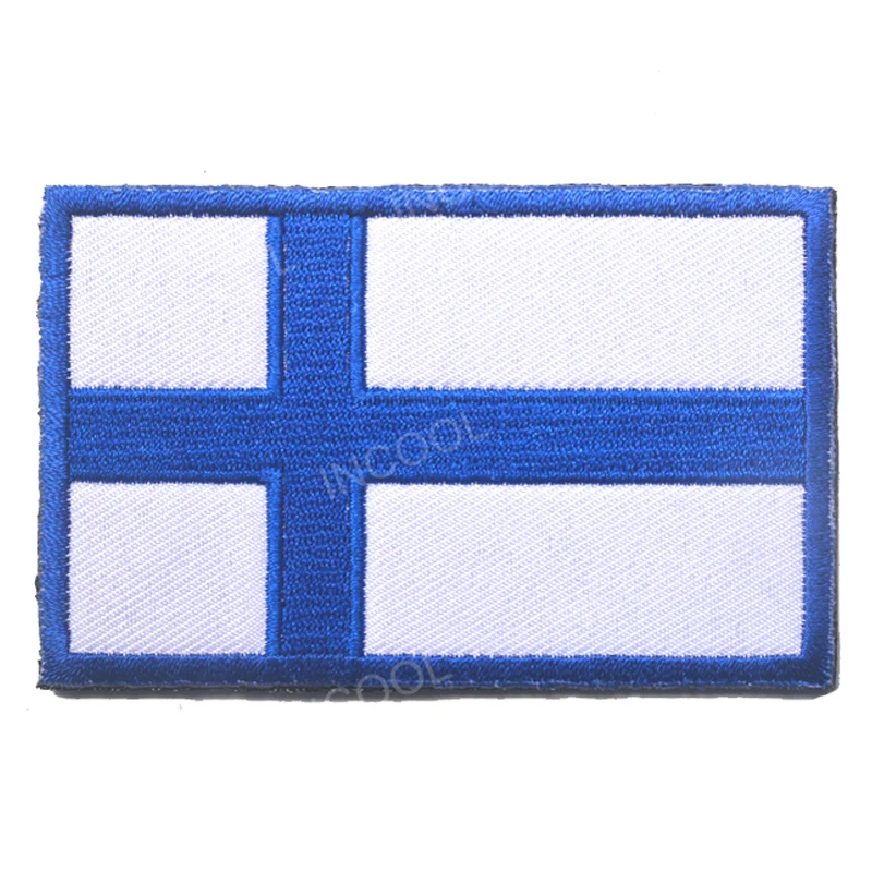 Suomi Finland Вышивка патч флаг острова Исландии Suomi Finland Sverige Sweden Kongeriget Danmark Norge Norway европейские флаги аппликации - Цвет: Suomi Finland